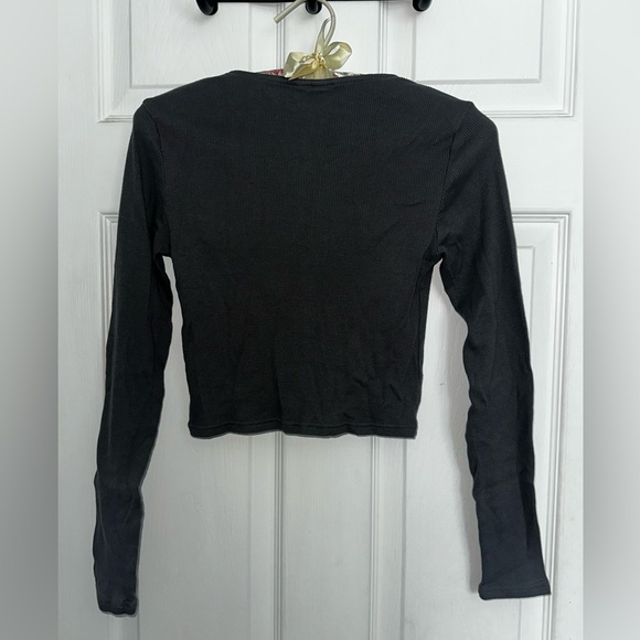 Women's Dark Gray Long Sleeve Top - Picture 2 of 3